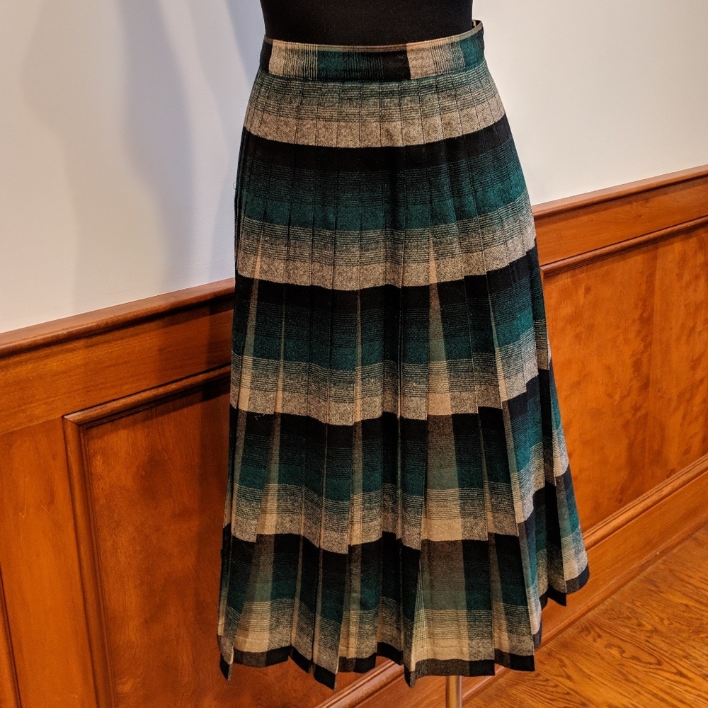 PENDLETON Full Length Pleated Skirt Vintage Plaid